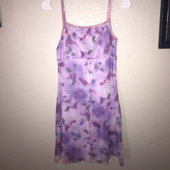 Vtg 70s Hippie/Fairy Goth Floral Purple Midi Dress - Picture 3 of 11